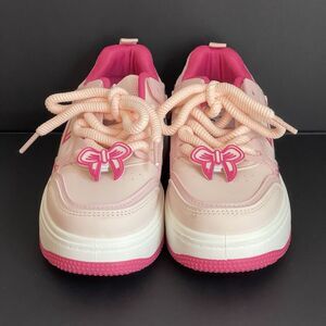 Warrior Huili Pink Platform Sneakers Bow Charms Women EU 36 US 6